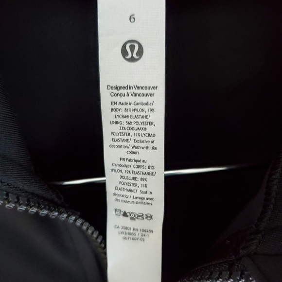 NWT LULULEMON DEFINE JACKET CROPPED BLACK SIZE 6 NULU - Picture 6 of 8
